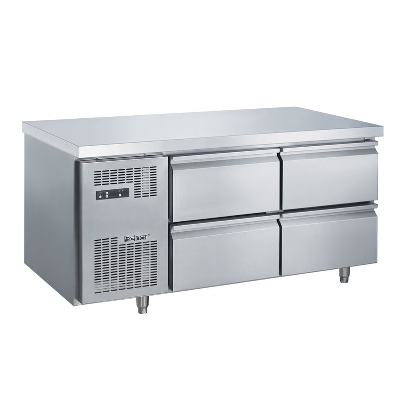 Commercial Single-Temperature Undercounter Refrigerator 4 Drawers Stainless Steel Digital Control for Kitchen Restaurant Use New